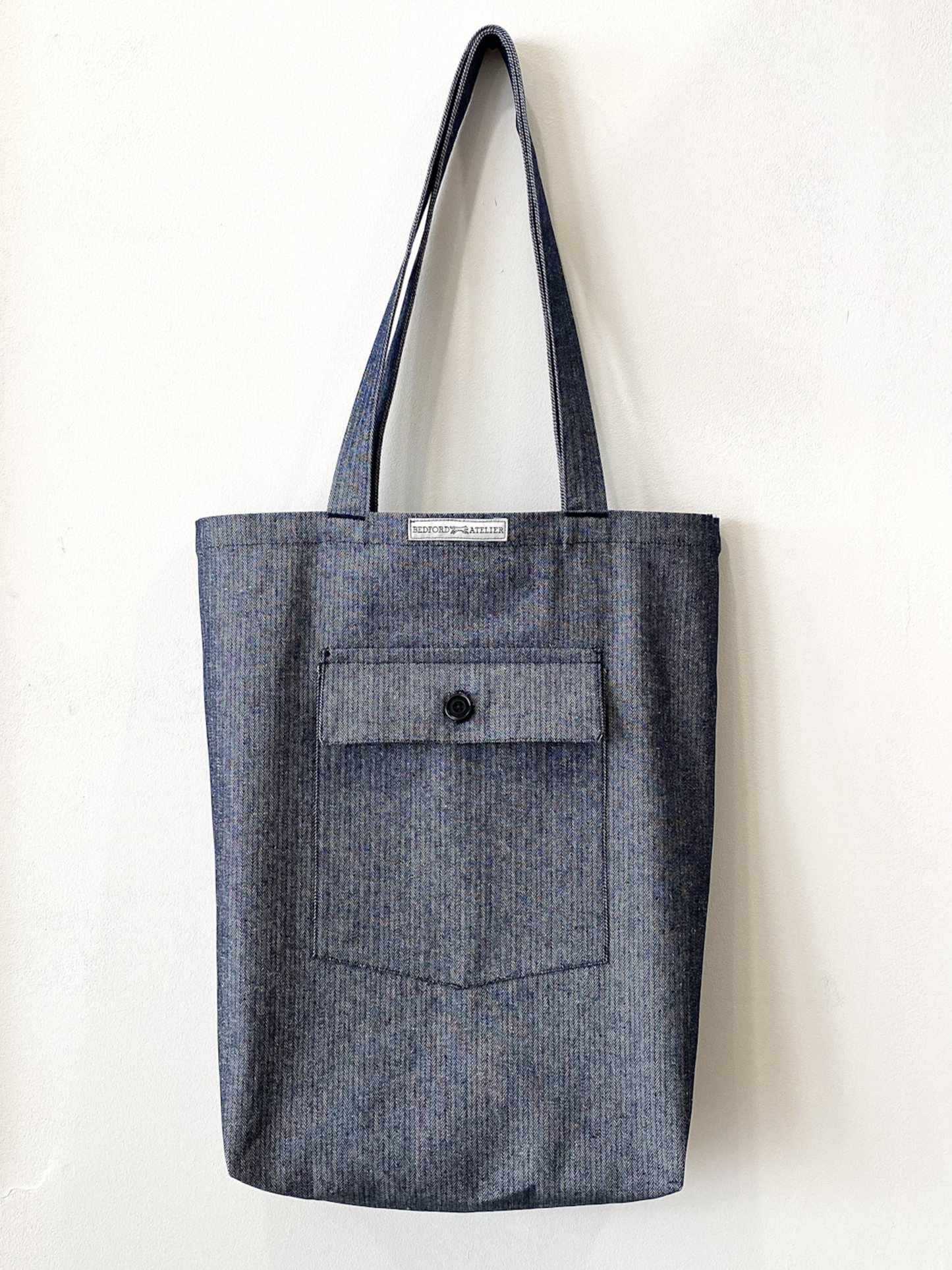 TOTE BAG EN DENIM CHEVRON