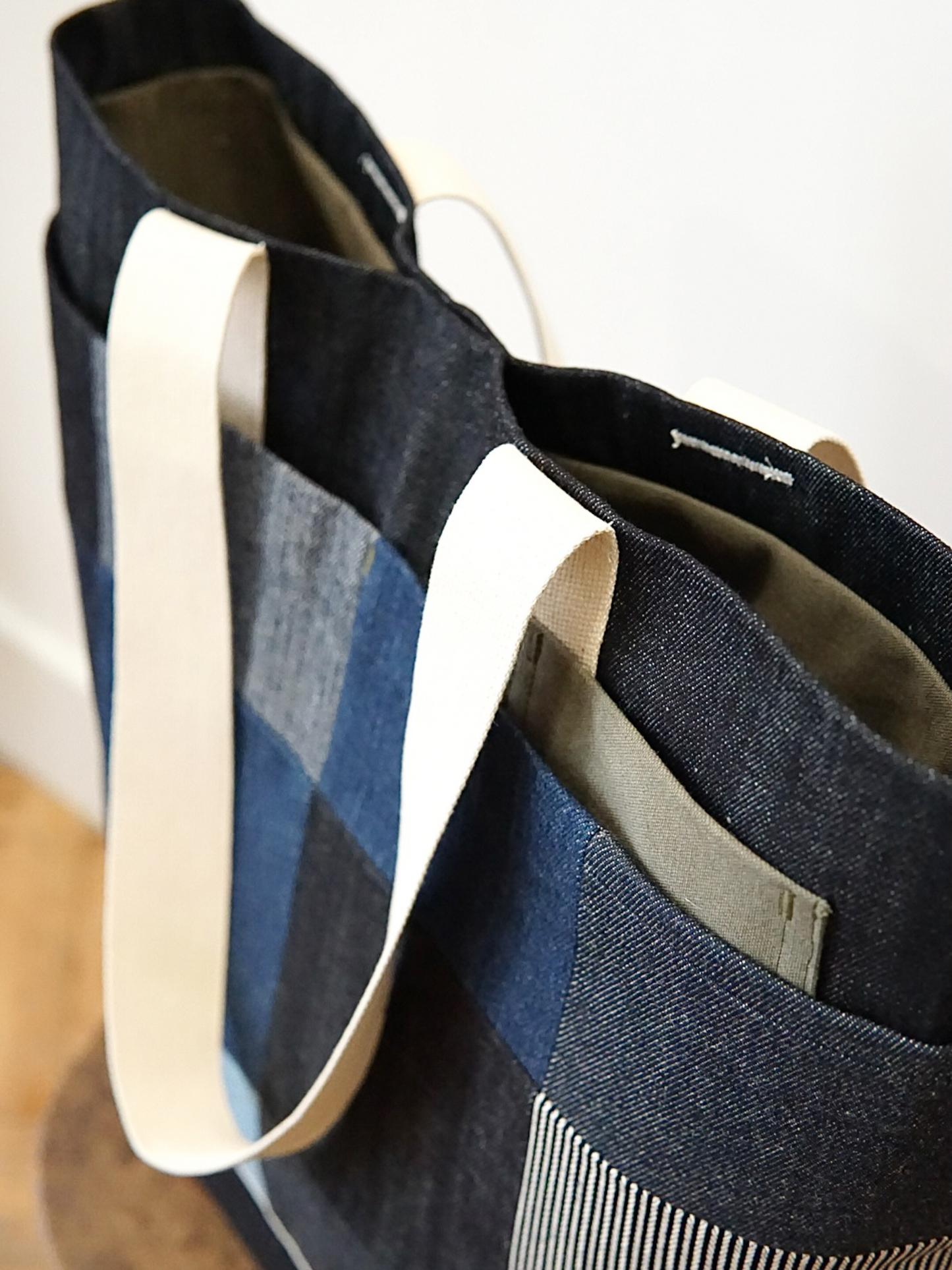 SAC CABAS EN DENIM PATCHWORK