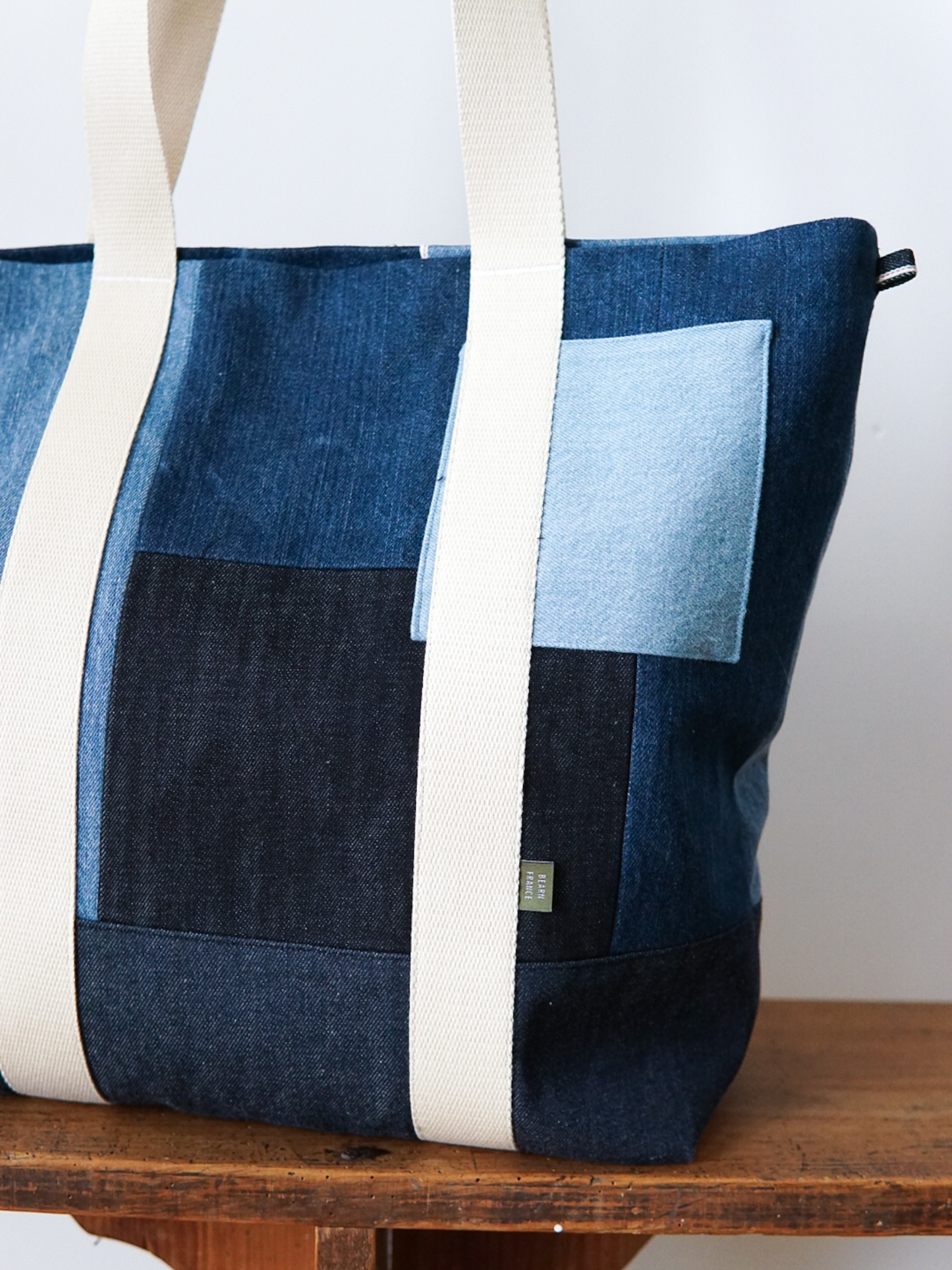 SAC CABAS EN DENIM INDIGO