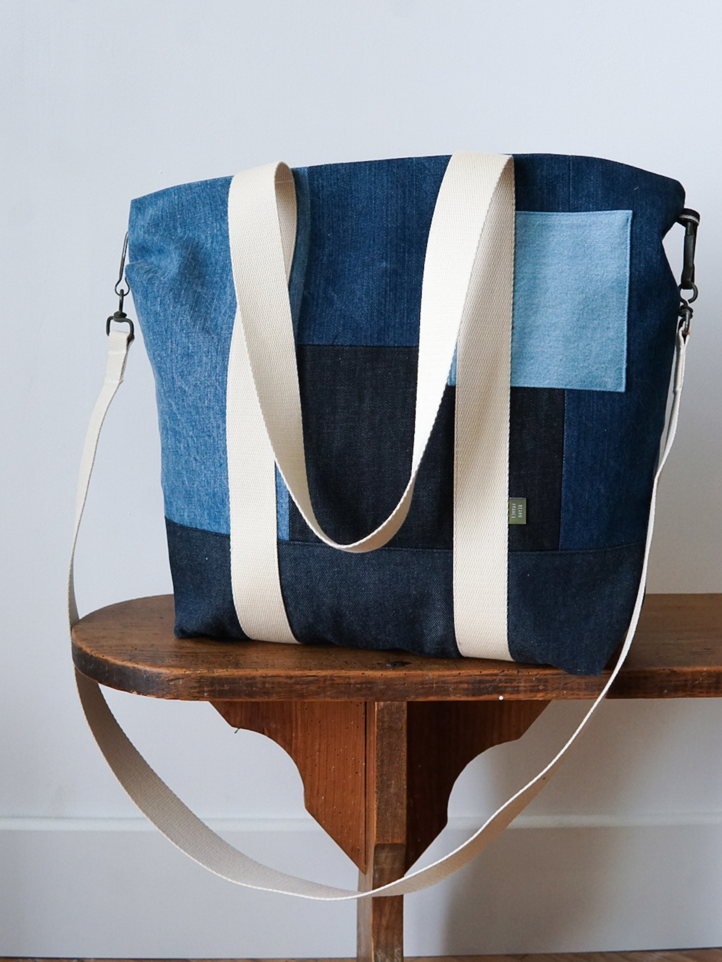 SAC CABAS EN DENIM INDIGO