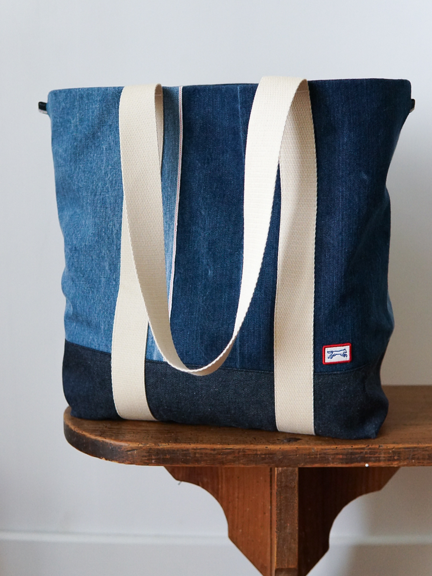 SAC CABAS EN DENIM INDIGO